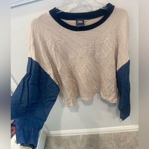 Zara Denim sweater long sleeve top